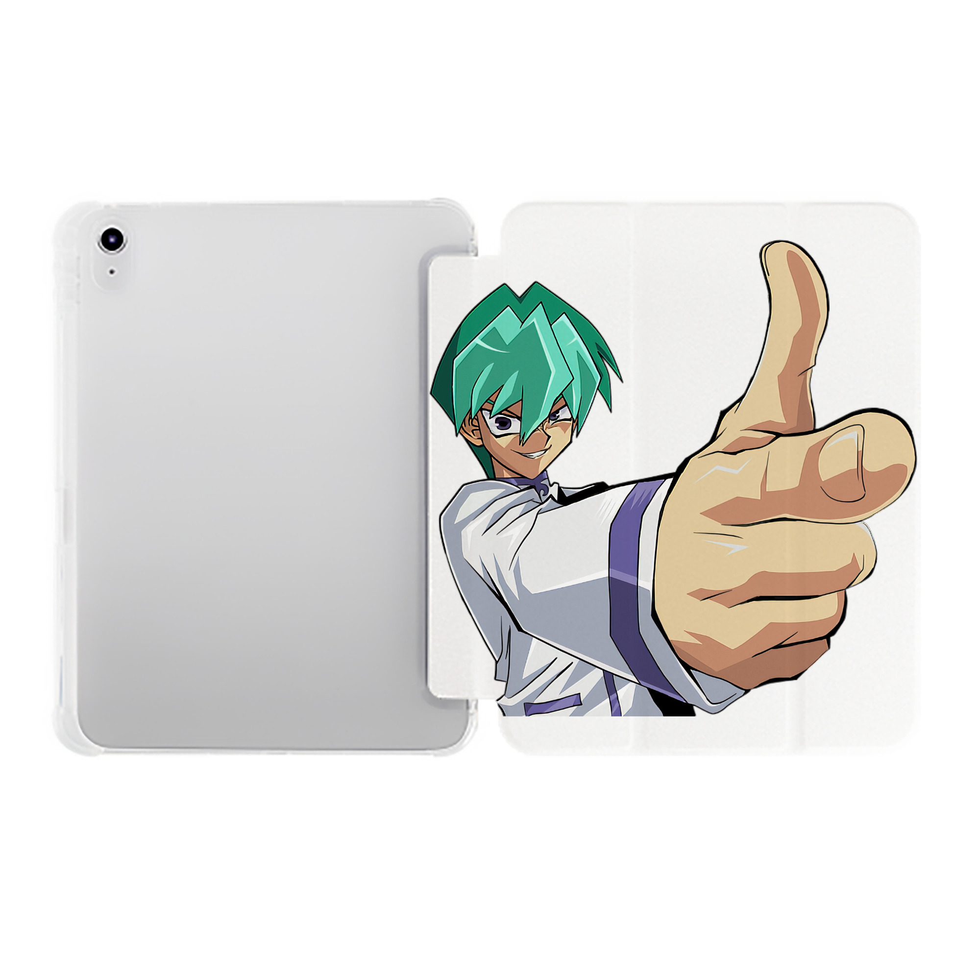 （画像用） 遊☆戯☆王 Yu-Gi-Oh! IPad ケース ペン収納付き 三つ折りスタンド PUレザー×シリコン 対応機種9.5/10.5/10.9インチ